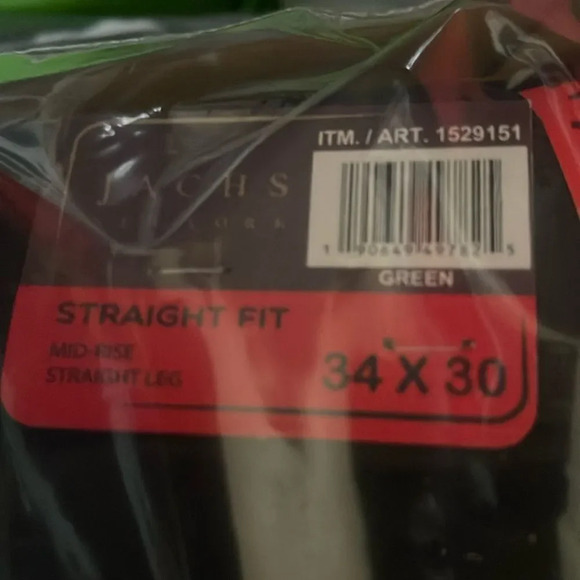 Jachs Men’s 5 Pocket Green 34x30 32x30 Straight Leg Stretch Pant #7 - Picture 5 of 7